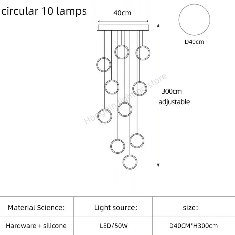 Modern Chandelier Luxury Villa Staircase Lighting by Afralia™