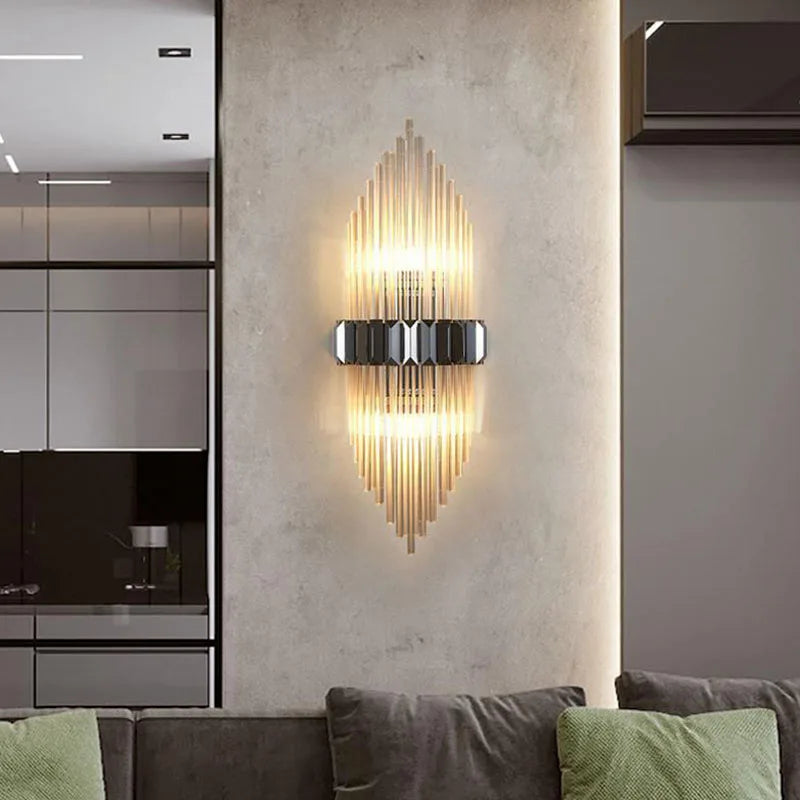 Crystal Strip LED Wall Lamp for Living Room, Bedroom, Study, Balcony Lighting