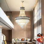 Crystal Chandelier Spiral Staircase Hall Lamp Duplex Living Room Hardware Texture