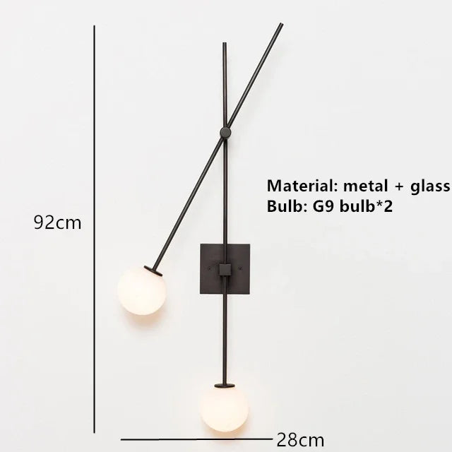 Nordic Minimalist Glass Wall Sconce with G9 Bulb