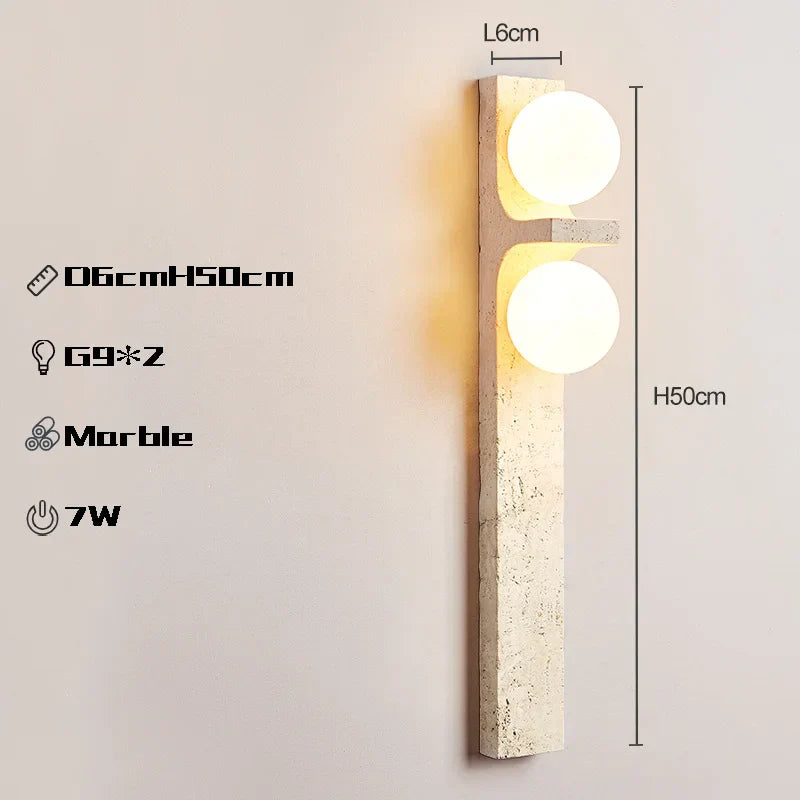 Nordic Brass Marble Wall Sconce for Modern Indoor Lighting