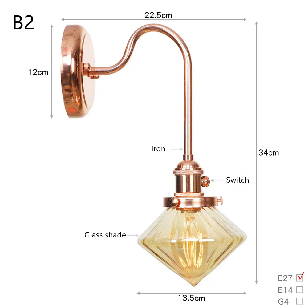 Scandinavian Glass LED Wall Sconce Modern Interior Wall Lamps