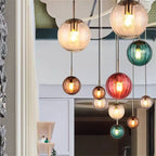 Water Grain Glass Pendant Light for Kitchen Bar Dining Room