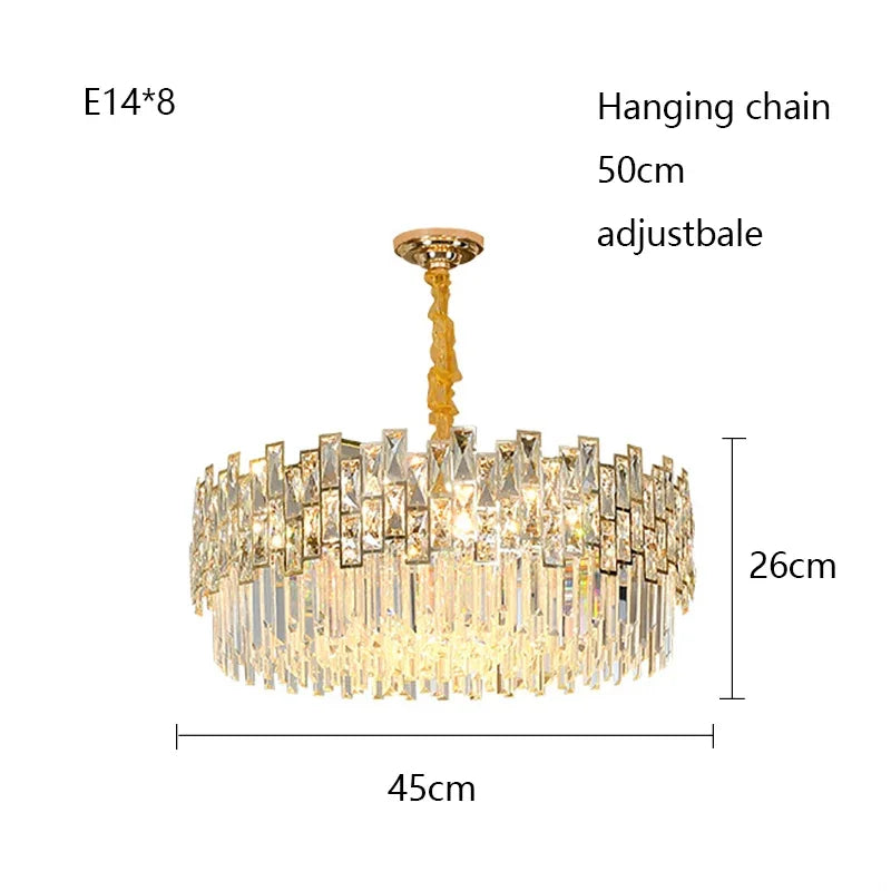Modern Crystal Chandelier for High-End Living Room Decor Lighting