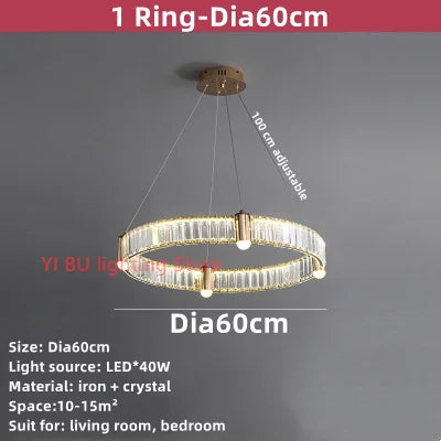 Nordic Crystal Ceiling Chandelier LED Indoor Lighting