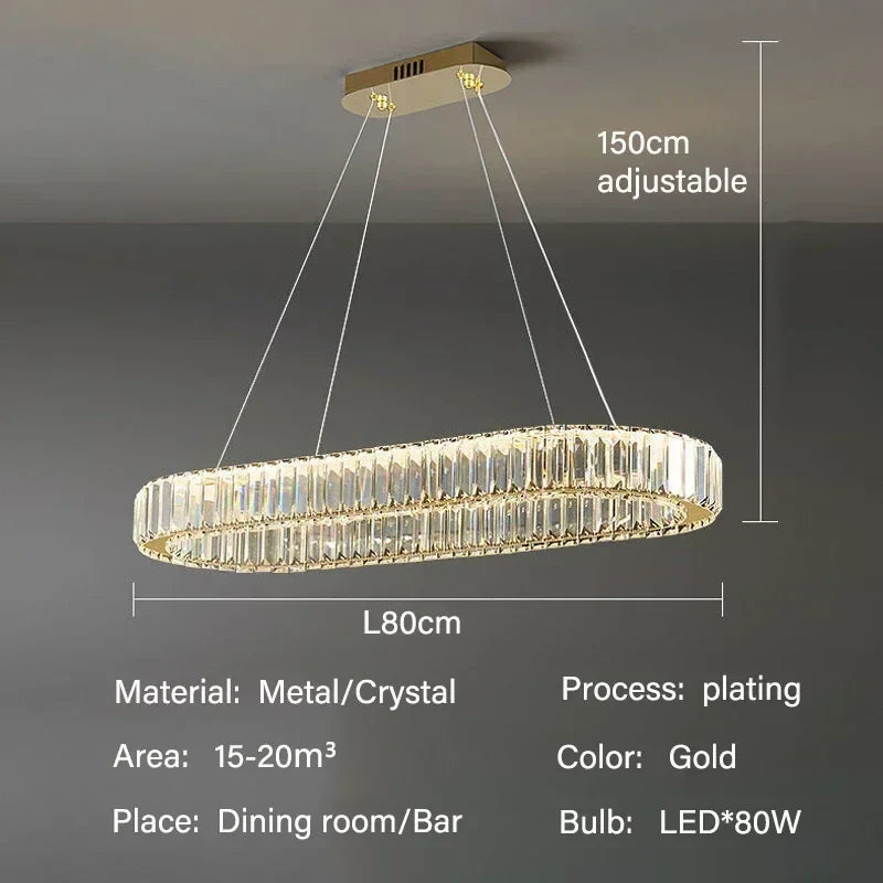 Crystal Pendant Chandelier: Modern Luxury LED Ceiling Light Fixture