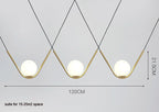 Perle Trio Pendant Lamp: Golden Black Metal Linear Dining Light