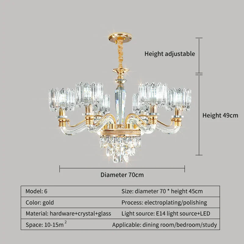Crystal Chandelier: Elegant European Garden Lamp for Living Room, Bedroom