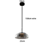 Glass Pendant LED Light Fixture - Modern Minimalist Hanging Lamp for Dining Room
