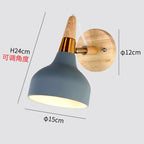 Wooden Wall Sconce Nordic Bedside Lamp E27 Modern LED Light for Home Indoor