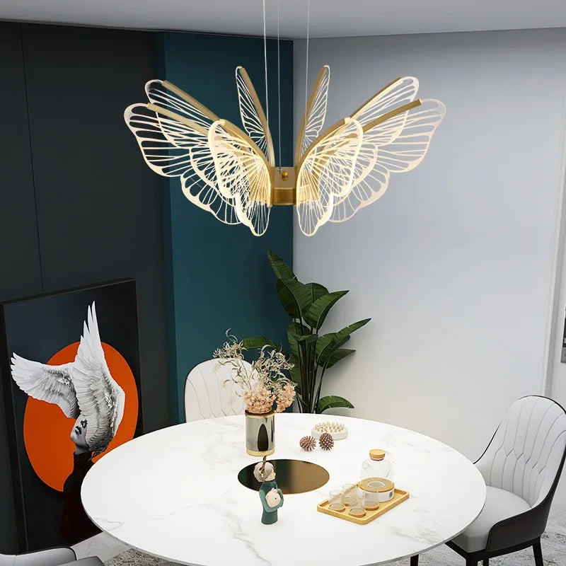 Modern LED Butterfly Chandelier: Elegant Lighting Fixture for Home Decor and Ambiance