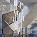 Crystal LED Chandelier: Modern Luxury Long Lighting Fixtures for Living Room Staircase