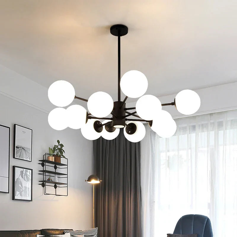 Glass Ball LED Chandelier for Bedroom and Dining Room