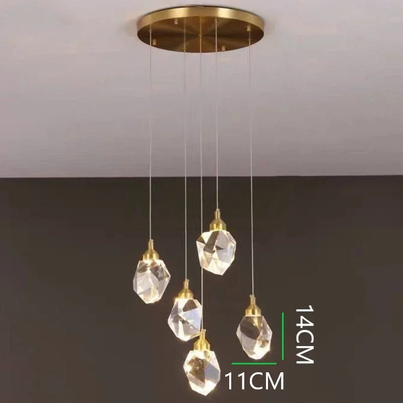 Nordic Crystal LED Pendant Light for Modern Living Room Decor