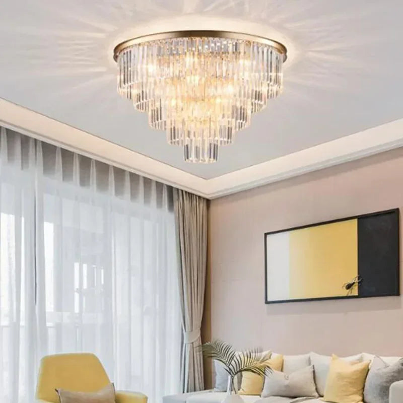 Crystal Flush Ceiling Light: Stylish Bedroom & Hotel Home Decor Lighting