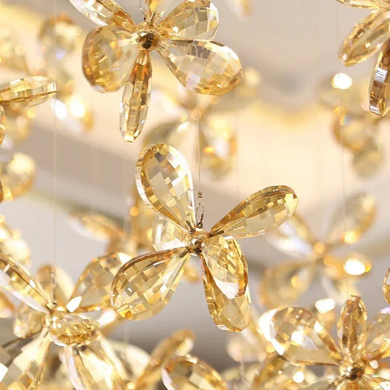 Modern Luxury Crystal LED Ceiling Chandelier Butterfly Light Fixture