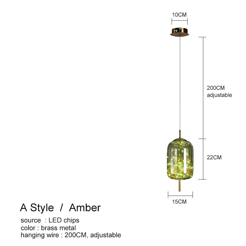 Amber Glass Chandelier: Luxury Lighting for Bedroom, Dining Room, Kitchen, Restaurant & Art Decor