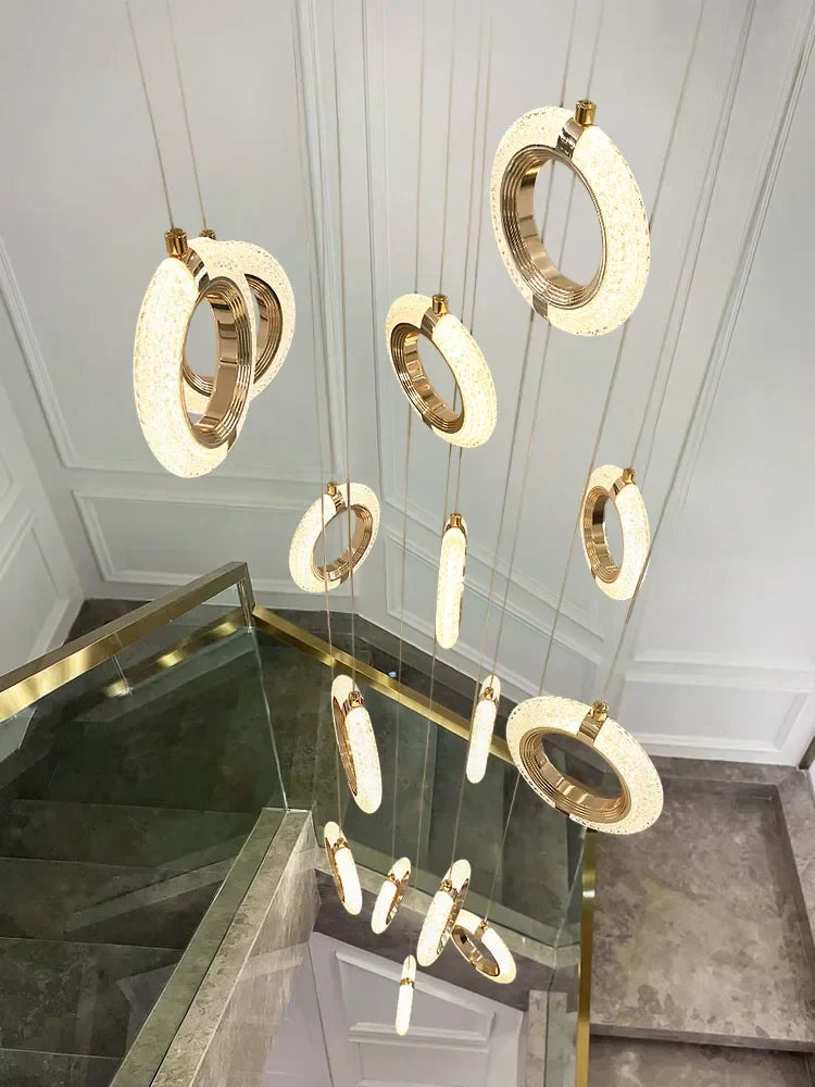 Crystal Gold LED Chandelier Modern Luxury Ceiling Lamp