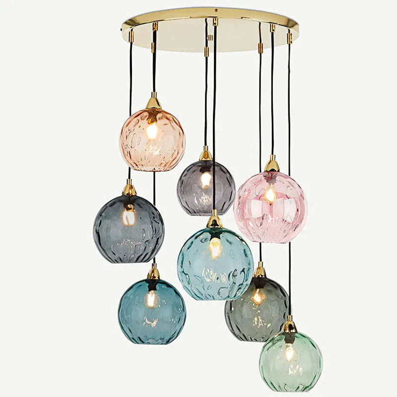 Glass Ball Lustre Pendant Lights - Modern Nordic Design for Kitchen, Bedroom, or Restaurant