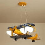 Airplane Chandelier Kids LED Lights Cartoon Boys Bedroom Cute Gift