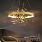 Modern Stainless Steel Ring Pendant Lighting for Home Decorución