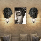 Lion Head Resin Wall Lamp: European Style Living Room Light for Home Décor