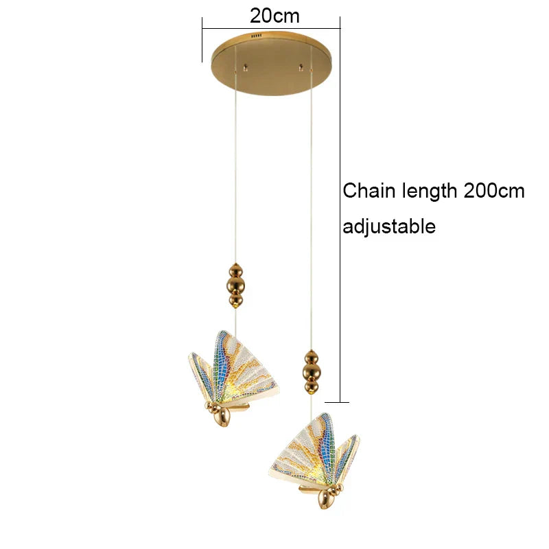 Acrylic Butterfly Chandelier Ceiling Lamp Indoor Lighting