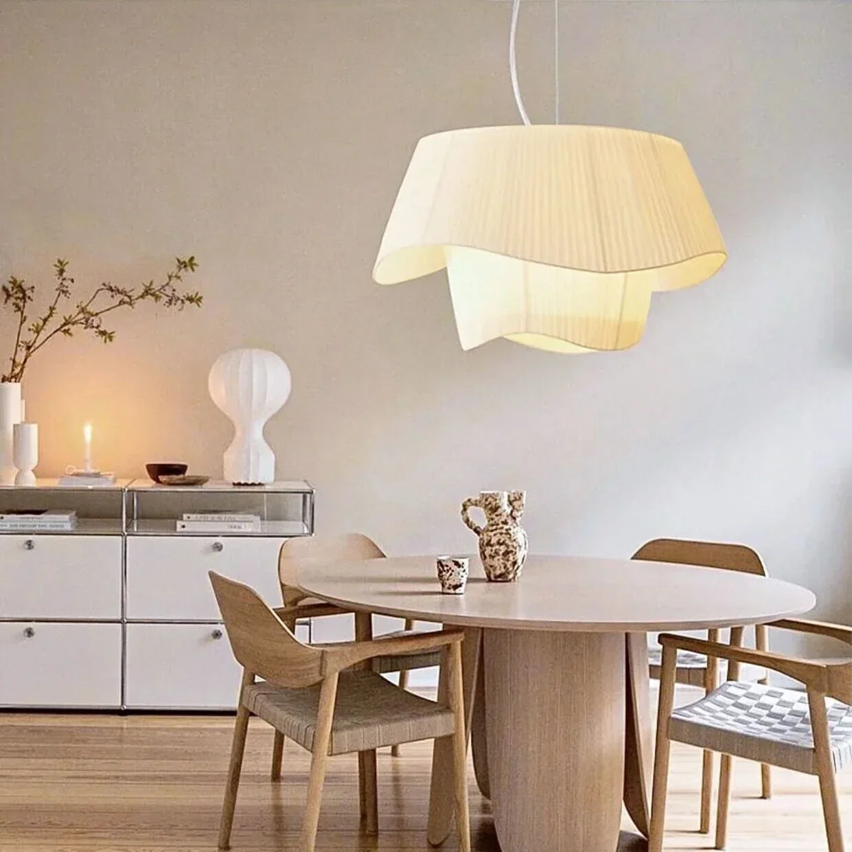 Fabric Pendant LED Light: Nordic Designer Hanging Lamp for Bedroom Decor
