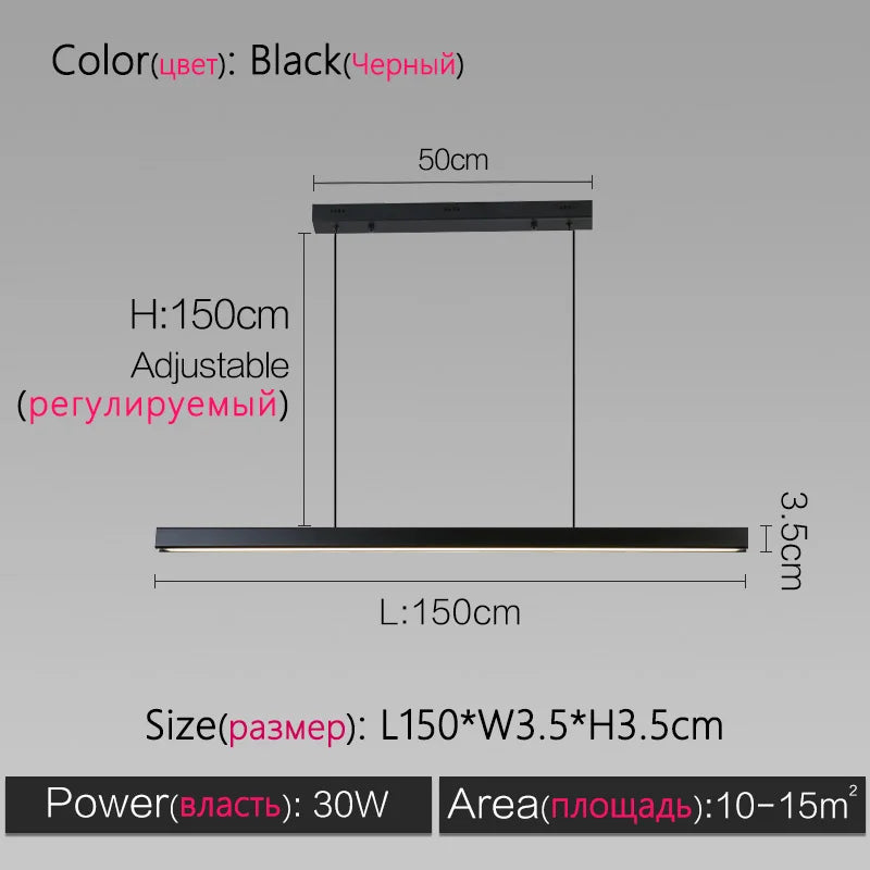 Modern Minimalist LED Pendant Light - Office Dining Room Bar Chandelier