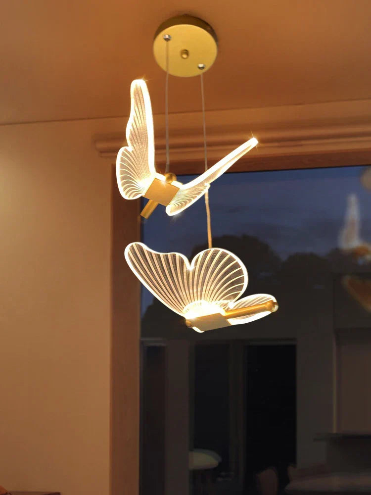Butterfly LED Chandelier: Modern Acrylic Pendant Lighting for Home Decoration