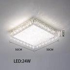 Crystal LED Ceiling Chandelier: Modern Dimmable Lighting Fixture for Stylish Home Decor