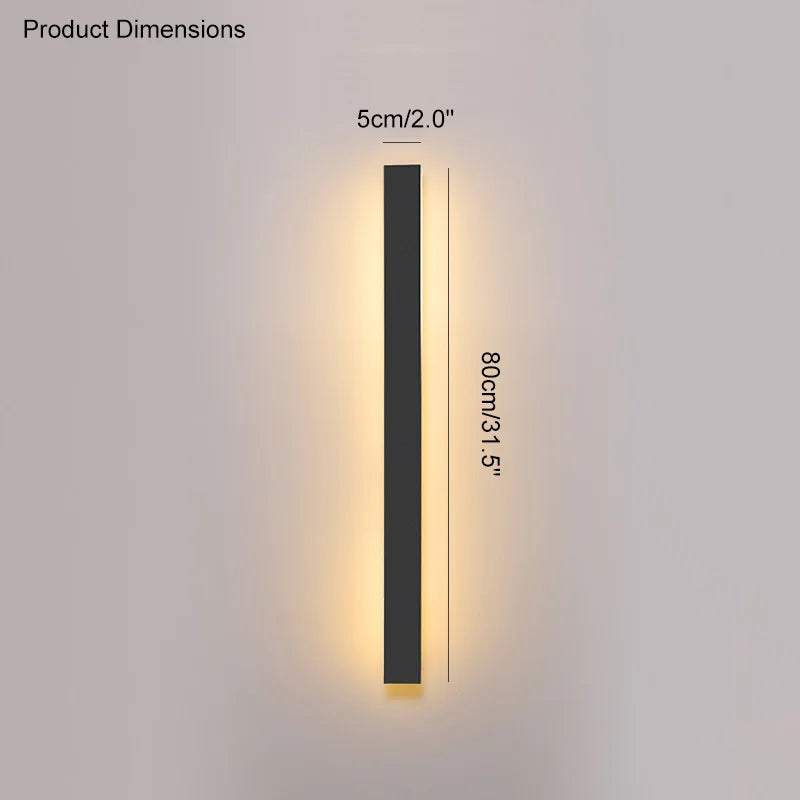 Black Waterproof LED Wall Light | Minimalist Outdoor Garden Balcony Terrace Decor