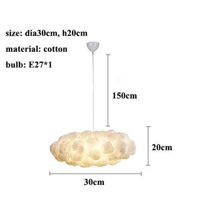LED Cloud Chandelier: Floating Cotton Cloud Pendant Lamp for Nursery, Living Room, Kids Room