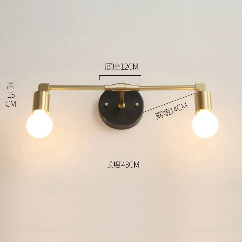 Nordic Gold Copper Wall Sconce for Modern Home Decor - Industrial Luminaire