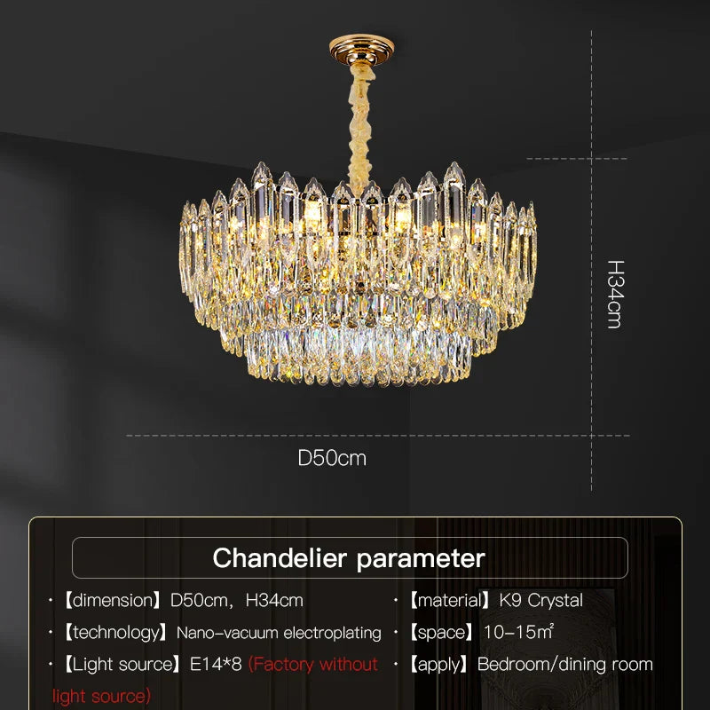 Crystal Chandelier: European Designer Style for Living Room, Bedroom & Dining Room