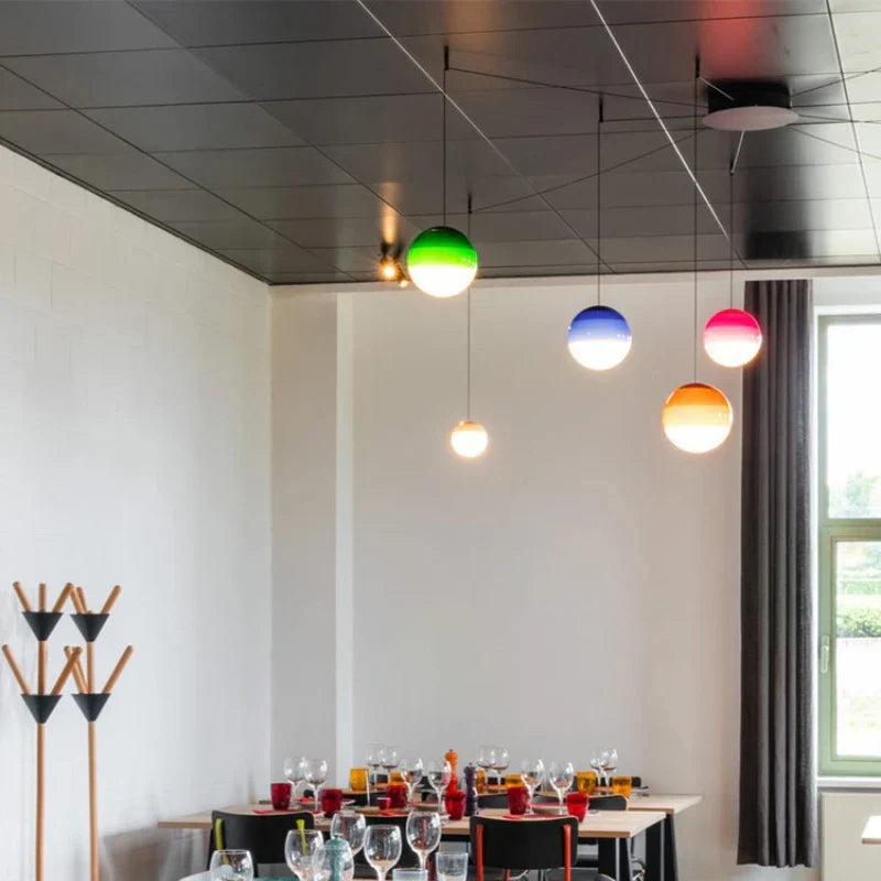 Gradient Glass Dome Pendant Lamps for Modern Interiors