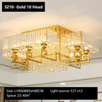 Crystal Rectangular Ceiling Light for Living Room, Bedroom, and Dining Room