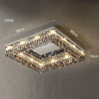 Modern Luxury LED Crystal Ceiling Chandelier for Living Room - Chrome Finish
