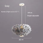 Nordic Feather Chandelier: Warm, Romantic LED Pendant Lamps for Girl Room and Clothes Shop