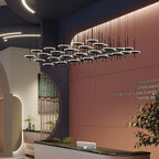 Modern Black Iron Art Circular Chandelier for Living Room, Hotel - Custom Large Chandeliers