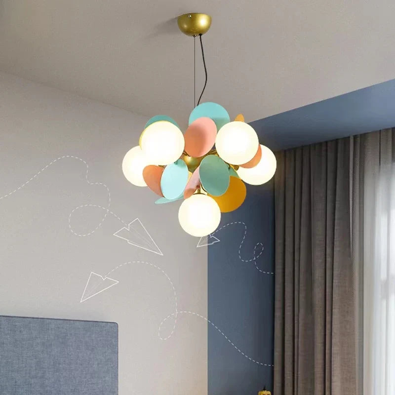 Scandinavian Chandelier: Colorful Magic Bean Tree Branch Light for Living Room