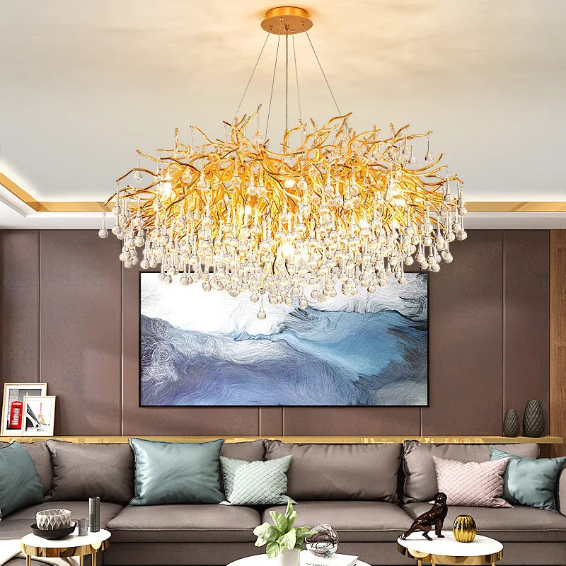 Crystal Chandelier: Modern LED Luxury for Living Room Decor & Lighting