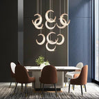 Moon Design Acrylic LED Chandelier Modern Staircase Pendant Light
