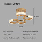 Circle Ring LED Ceiling Light - Modern Minimalist Luxury Acrylic Bedroom Lighting Fixtures