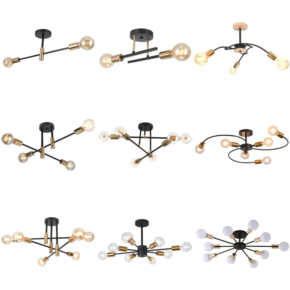 Iron Wrought Chandelier LED Ceiling Light Fixture Modern Vintage Decor Lighting