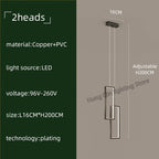 Copper Square Pendant Chandelier with LED Lighting