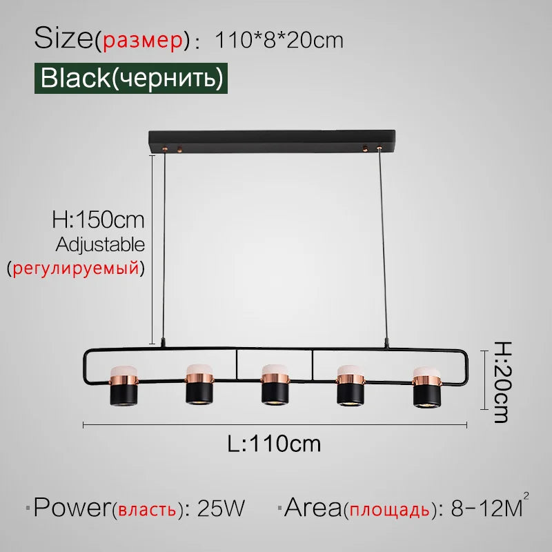 Strip Chandelier: Modern Minimalist Dining Room Lamp for Restaurant, Bar, and Home