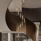 Luxury Water Drop Led Chandelier for Duplex, Stair & Villa Lighting