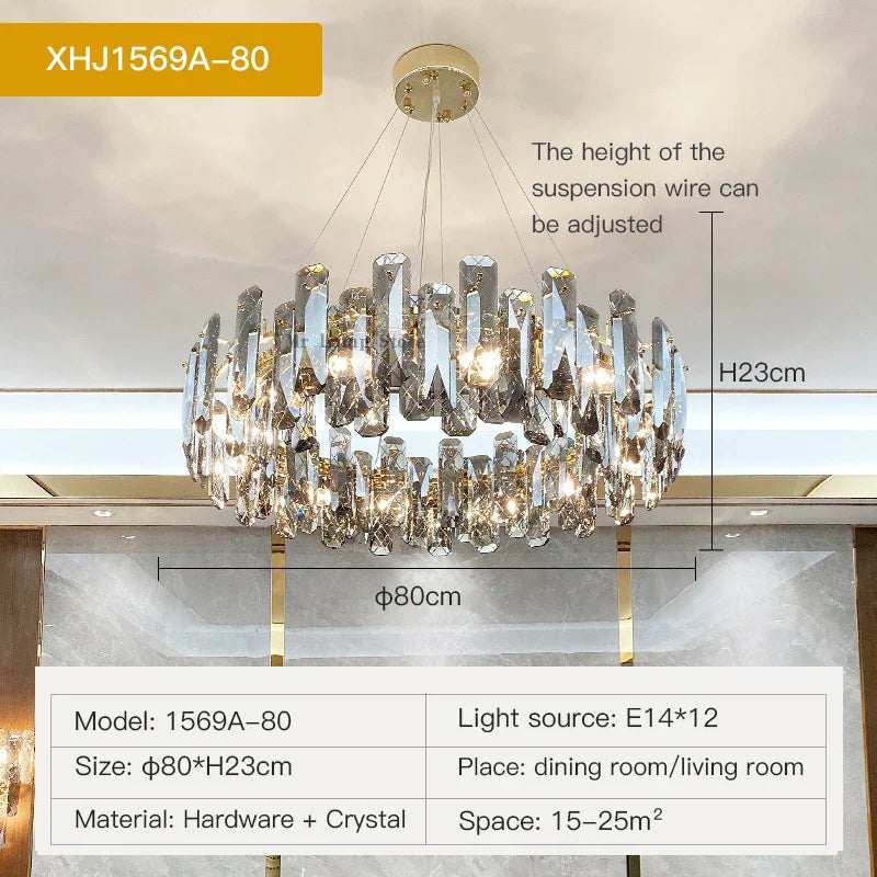 Crystal LED Chandelier for High-end Living Spaces