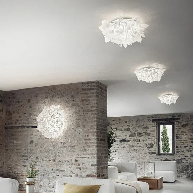 LED Petal Ceiling Chandelier for Living Room, Dimmable Round Bedroom Lamp